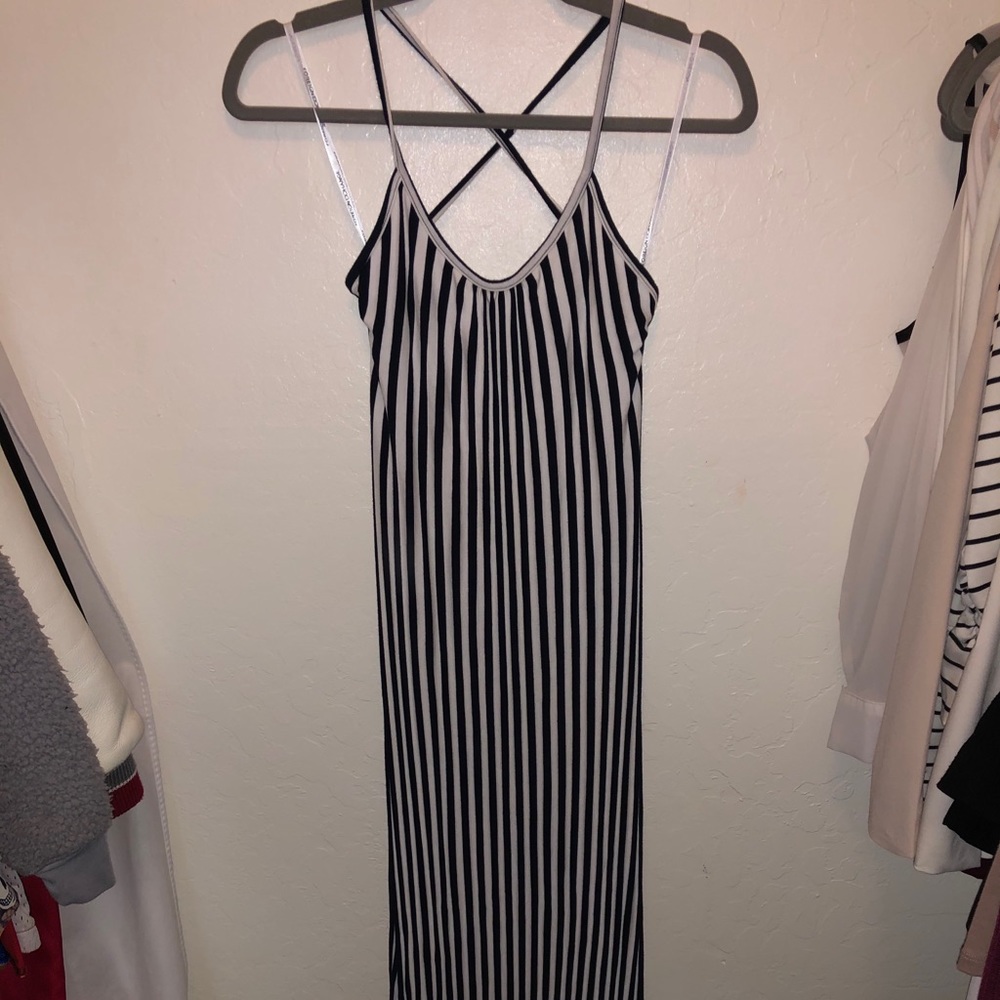 Vertical Stripe Maxi Dress